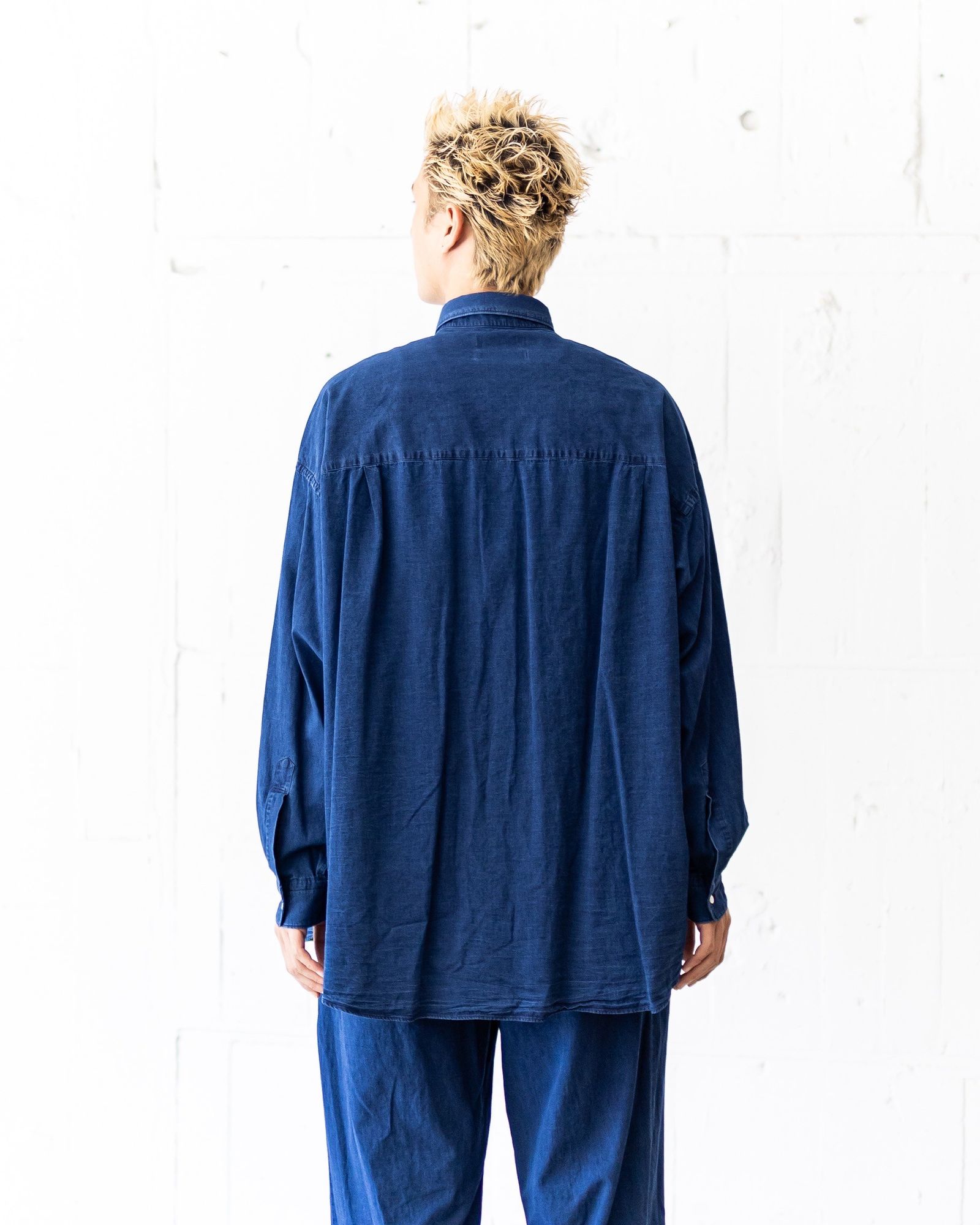 Graphpaper グリーンストライプ L/S シャツ Broad L/S Oversized Regular Collar Shirt | Graphpaper(グラフ