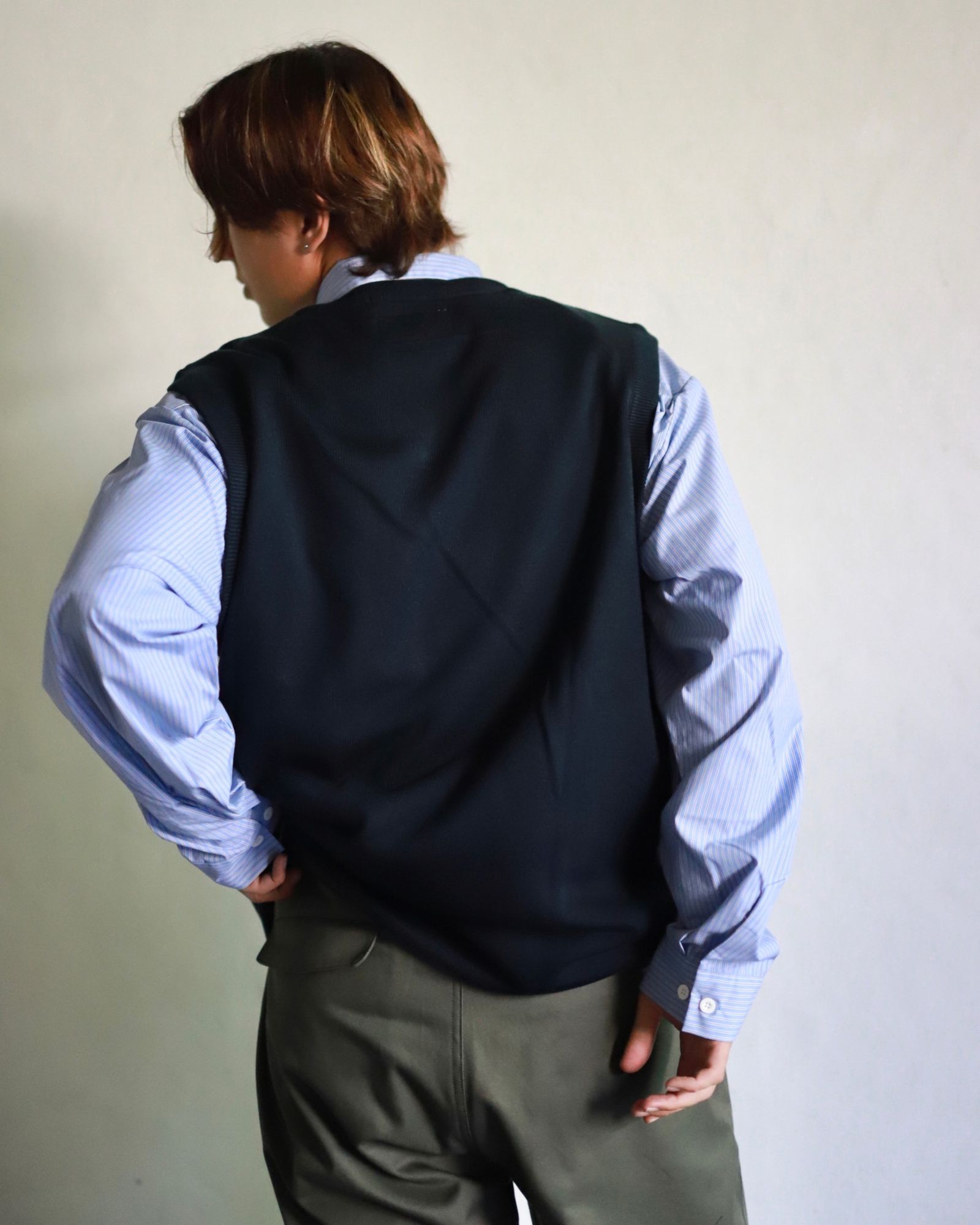 セダンオールパーパス23FW OVAL LOGO WORK SHIRT(SD23F-SH01)BLUE STRIPE
