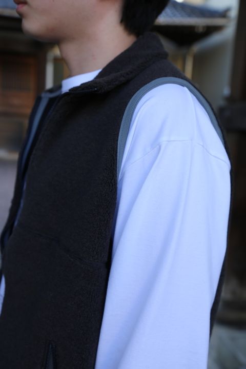 Graphpaper Wool Boa Zip-Up Vest style.2020.12.26