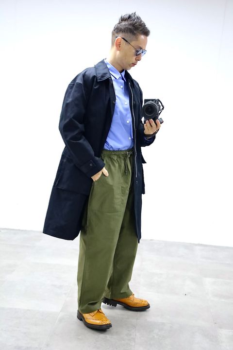 COMME des GARCONS HOMME 26SS 綿麻強撚サージステンカラーコートスタイル