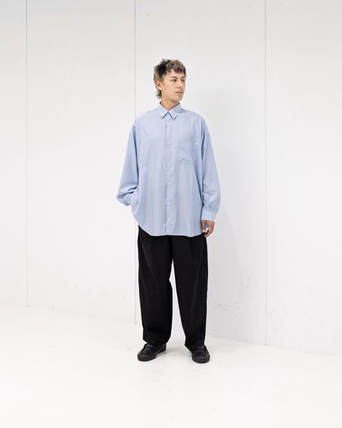 グラフペーパー SIDOGRAS L/S Oversized Regular Collar Shirt (SAX STRIPE) 6月6日(土)新作発売！