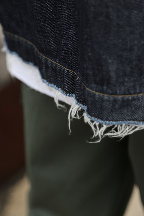 YOKE DETACHABLE POCKET DENIM JACKET(YK21SS0196B) style. 2021.04.05.