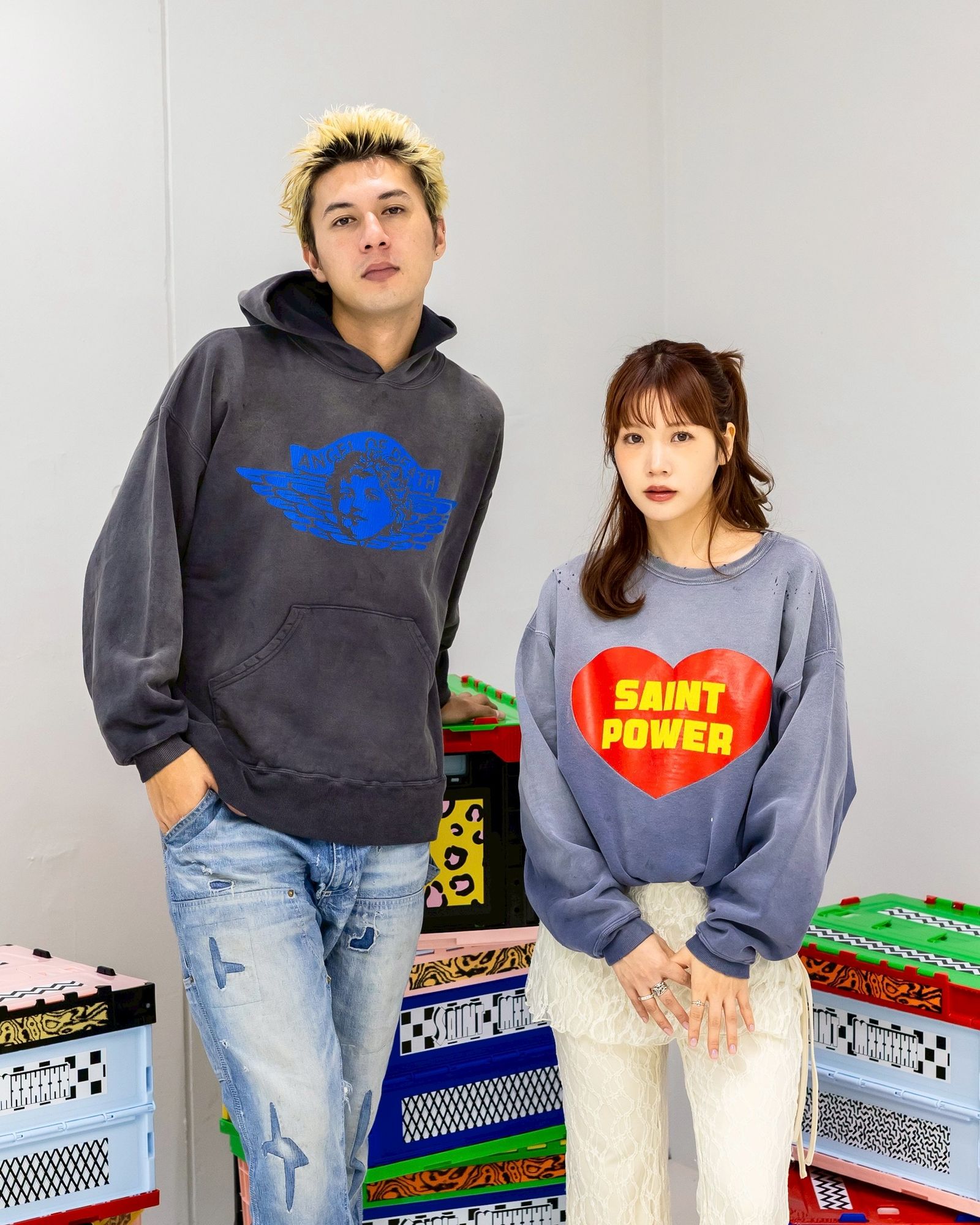 セントマイケル SAINT POWER CRW NECK SWT/NAVY(SM-HR1-0000-048)