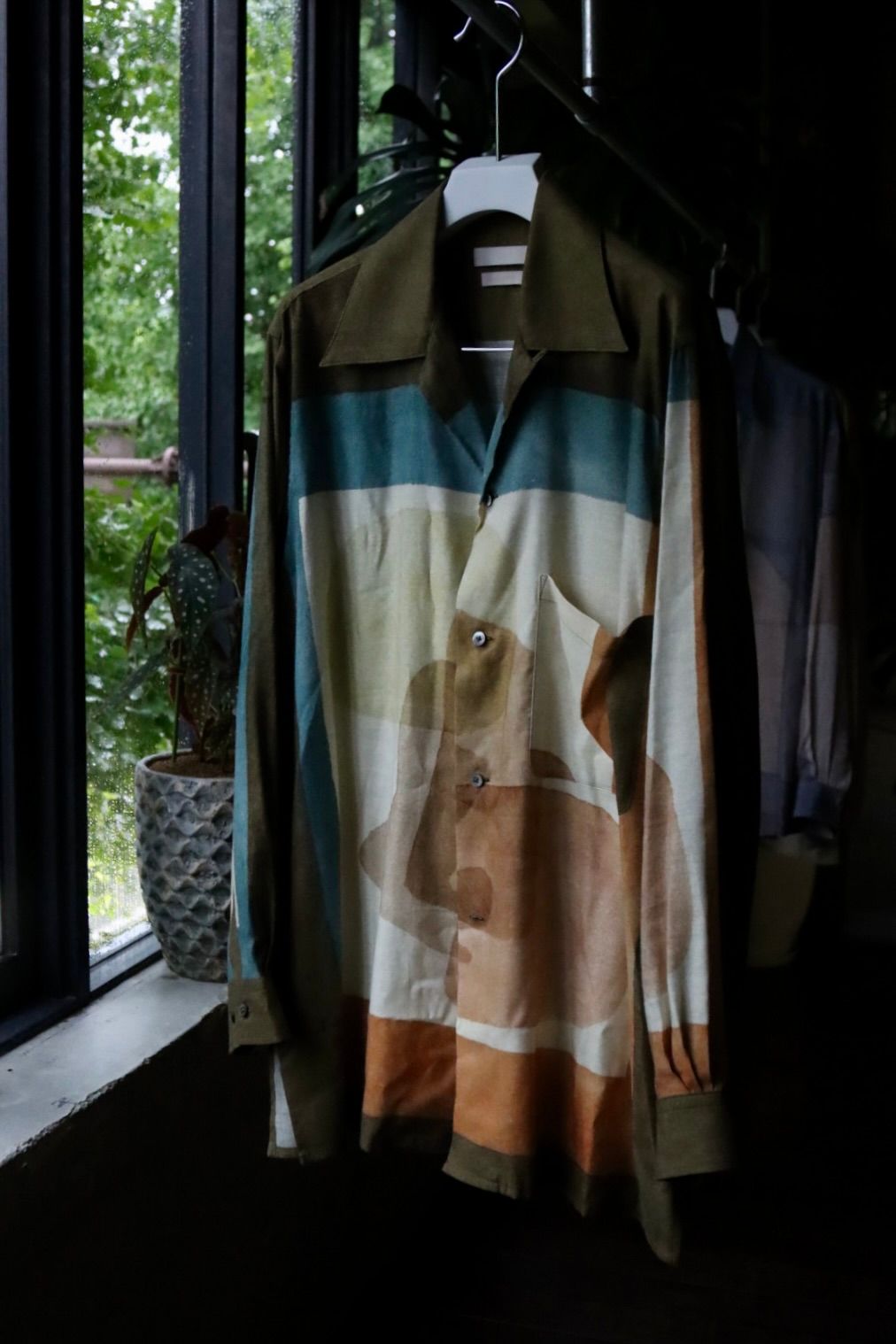 ヨーク23AW PRINTED OPEN COLLAR SHIRT (YK23FW0556SH) BROWN★7月8日(土)発売！