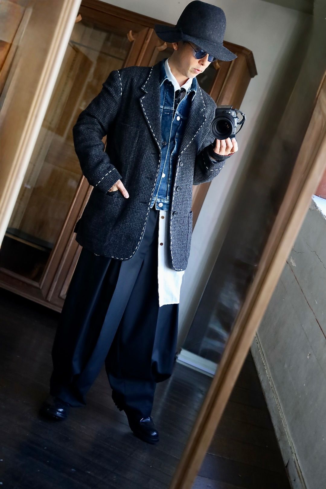 COMME des GARCONS HOMME 綿ナイロンウェザーフーデッドコート