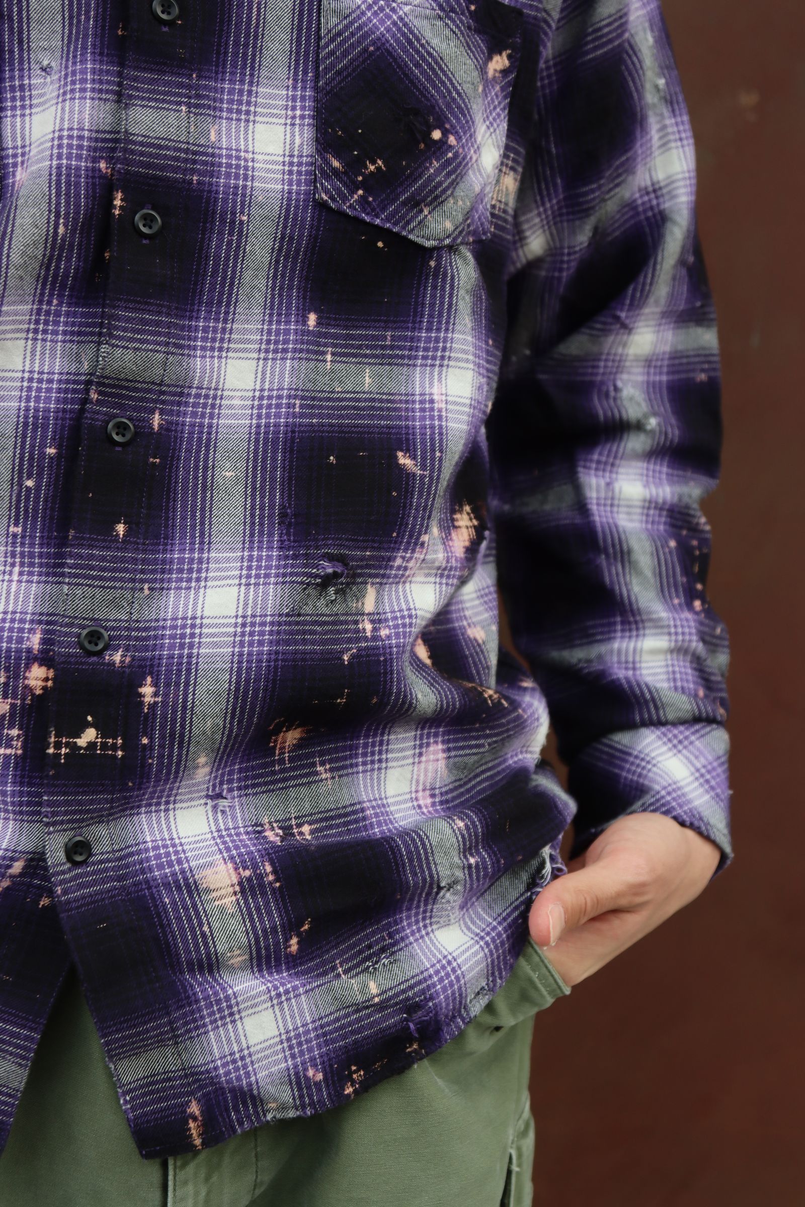 RAFU 24SS 新作Bleached & Damaged shirt style 2024.3.11