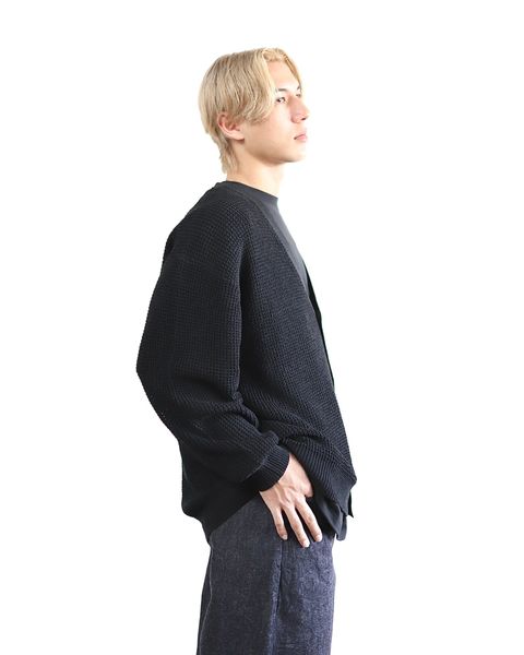 グラフペーパー 24SS Linen SOLOTEX Knit Cardigan(BLACK) style 2024.3.15