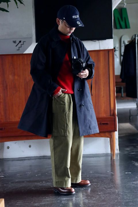 アプレッセ22FW Motorcycle Half Coat"NAVY"スタイル