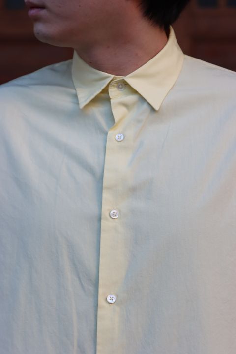 Ets.MATERIAUX Regular collar shirt(YELLOW)style.