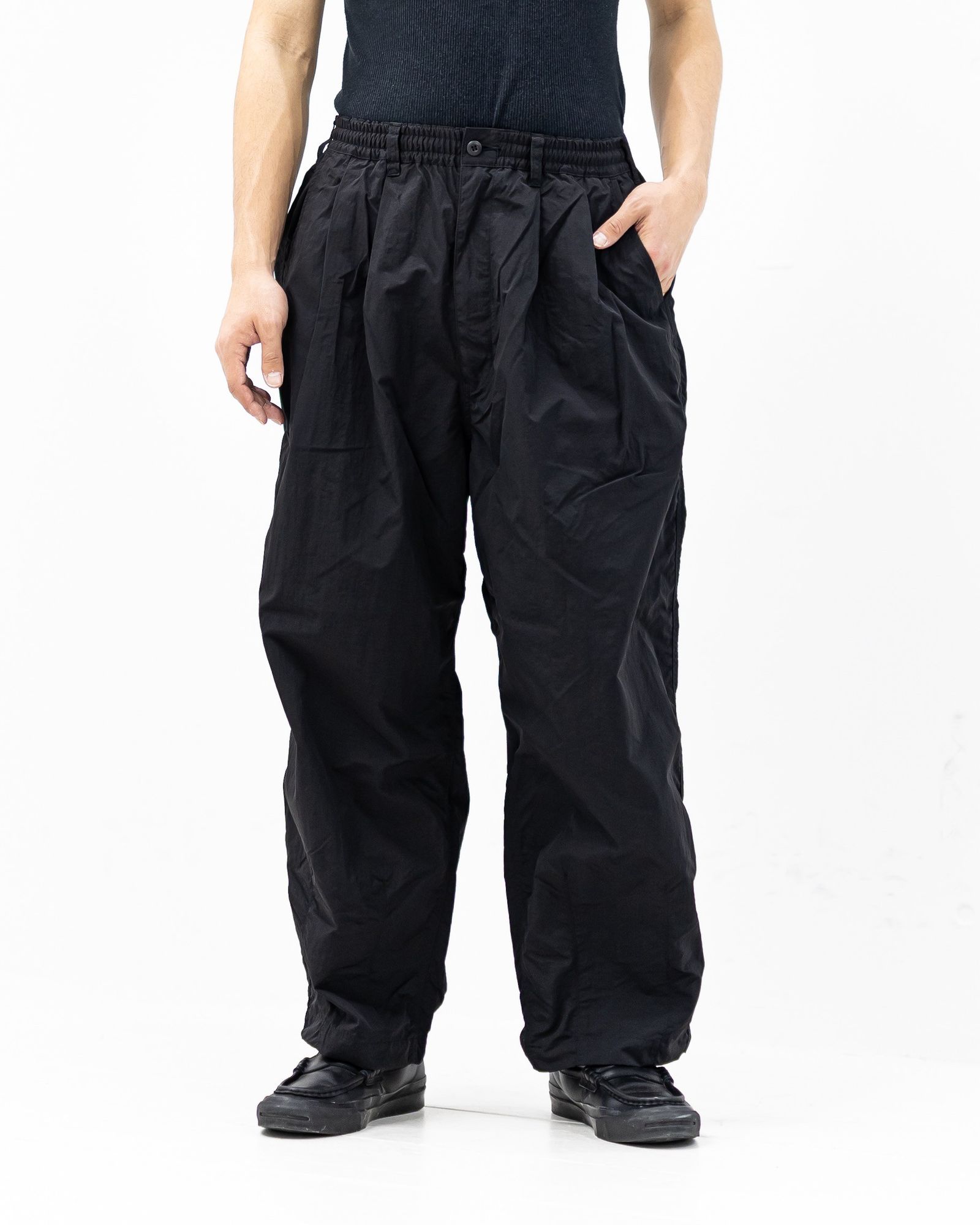 コムデギャルソンオム26SS ナイロンタッサー2タックイージーパンツ(HQ-P016-051)BLACK☆3月6日(金)発売！