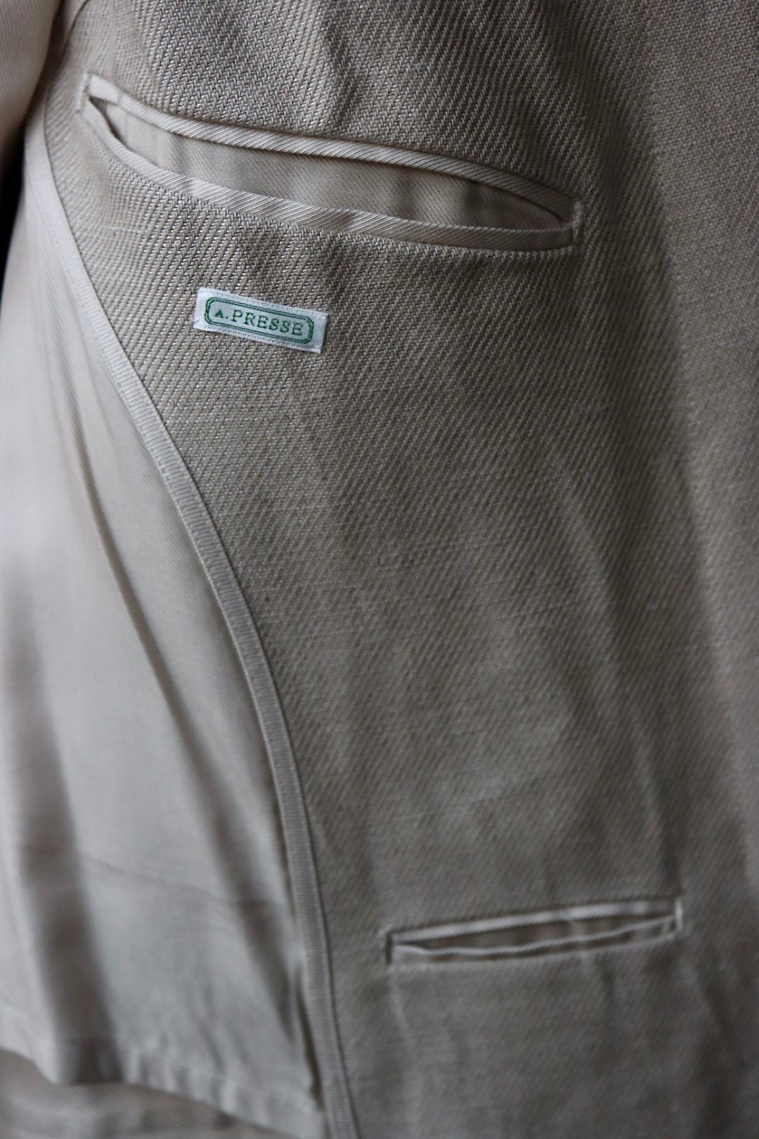アプレッセ23SSコート Linen Half Coat(23SAP-01-06H)BEIGE