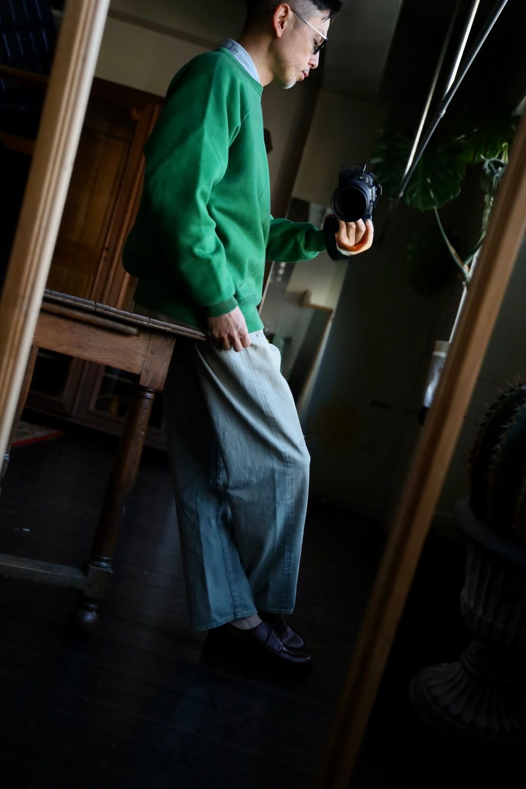 A.PRESSE  Vintage Sweatshirt"GREEN"スタイル2025.2.3.
