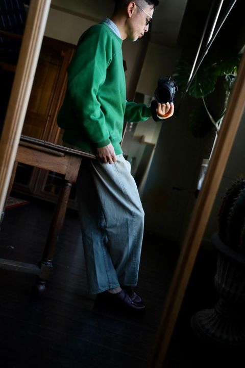 A.PRESSE  Vintage Sweatshirt"GREEN"スタイル2025.2.3.