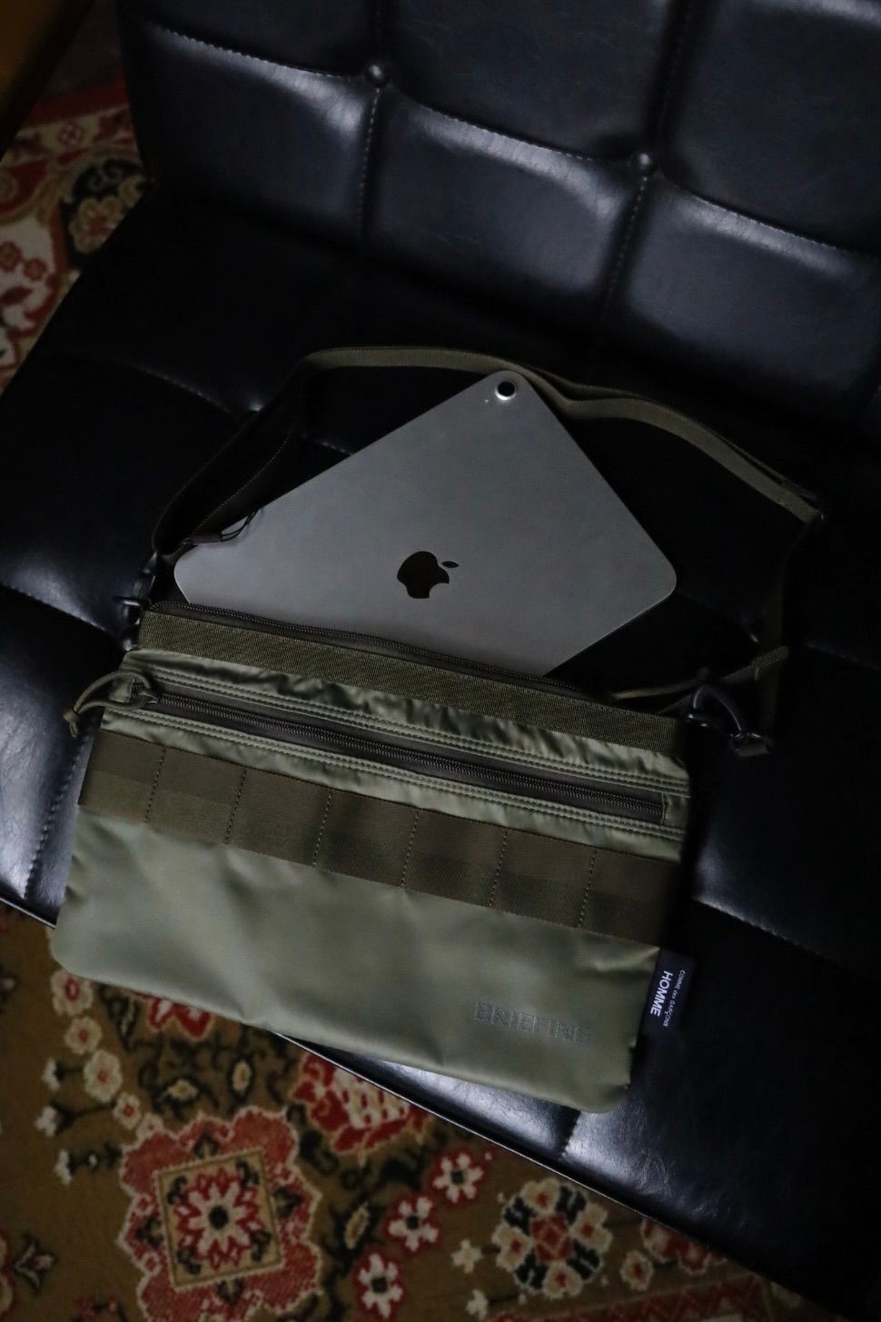 コムデギャルソンオム バッグ BRIEFING W-NAME REVERSIBLE SACOCHE(HR-K209-051)KHAKI×KHAKI☆10月2日(金)発売！