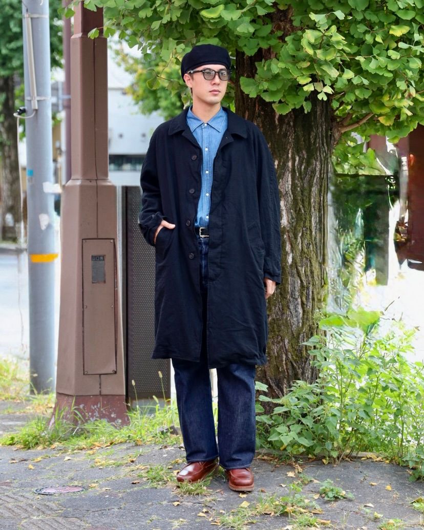 COMME des GRACONS HOMME ウールサージ製品縮絨コート MARKスタイル