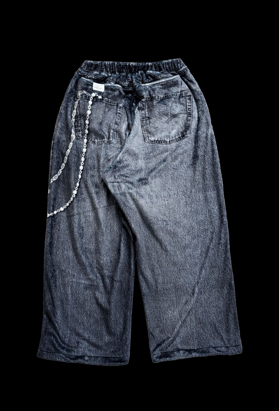 トーキングアバウト ジ アブストラクション 25AW FLEECE DENIM PRINT WIDE PANTS (2526AW-PT-005)BLACK☆新作発売！