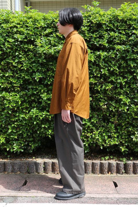 Graphpaper Broad L/S Oversized Regular Collar Shirt(GM212-50110B) style.2021.5.22