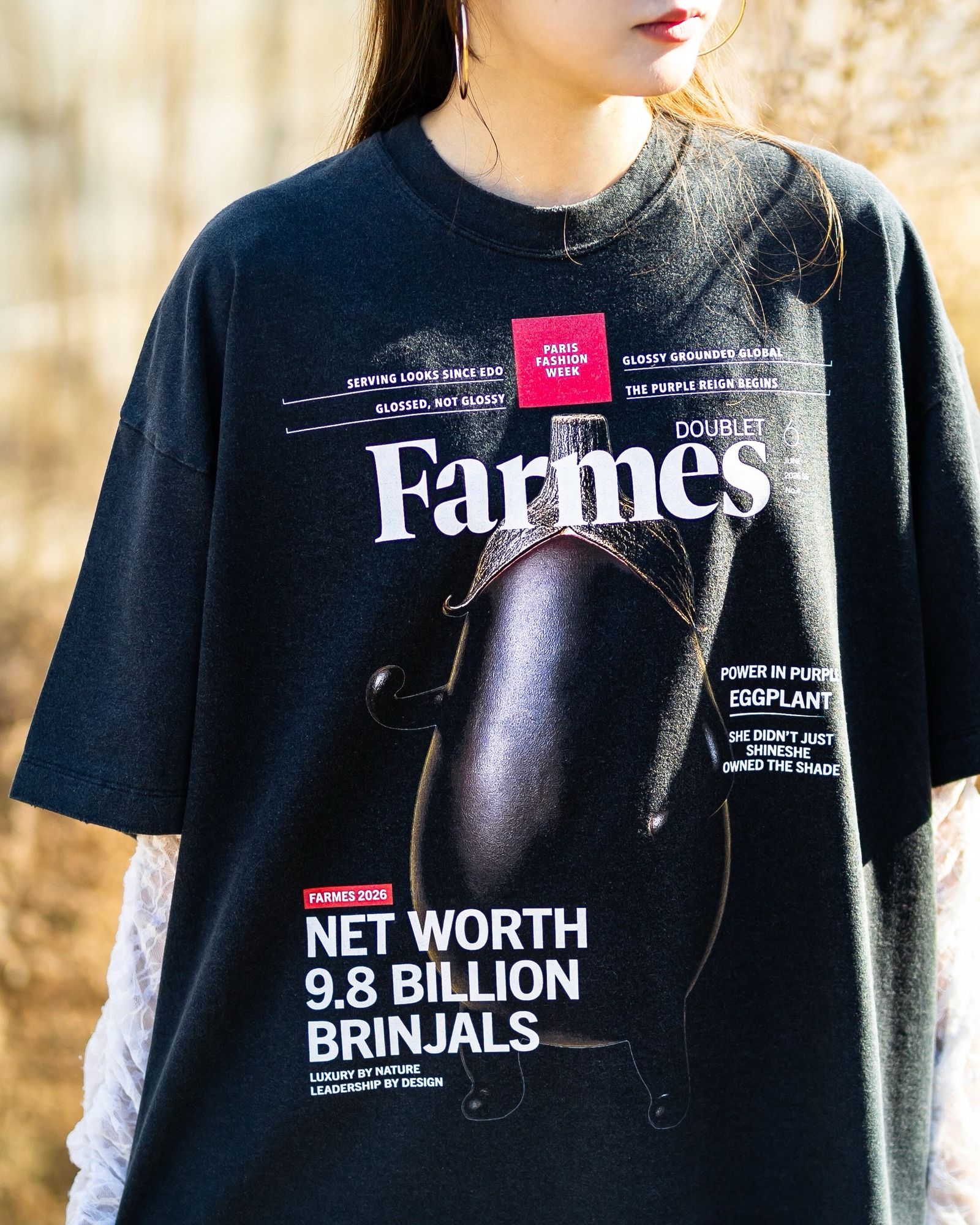 doublet ダブレット26SS FARMES MAGAZINE COVER T-SHIRT (26SS34CS430) BLACK ★1月17日(土)11:00発売！