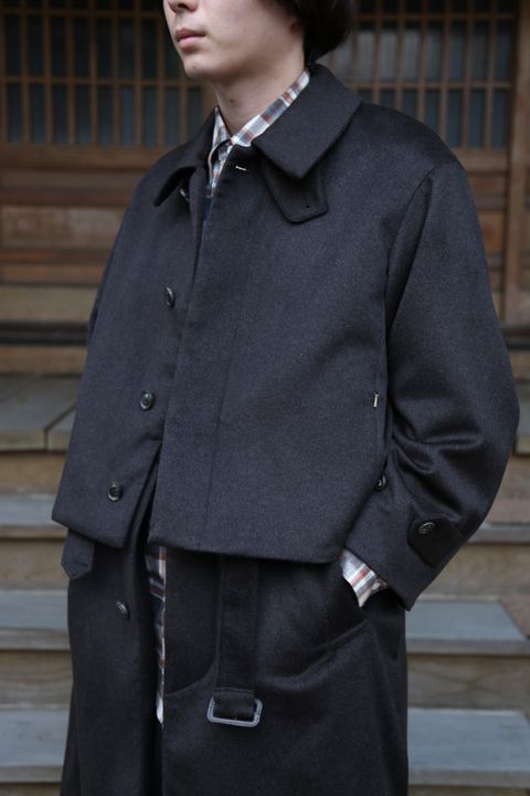 YOKE 新作 CASHMERE 3WAY BAL COLLAR SHARE COAT(YK20AW0134C)"DARK BROWN"style.2020.10.10.