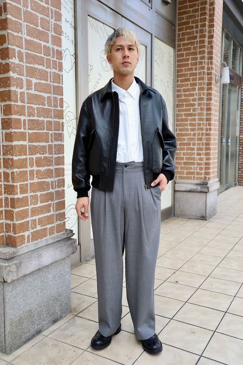 A.PRESSE Leather CWU-45 Flight Jacketスタイル