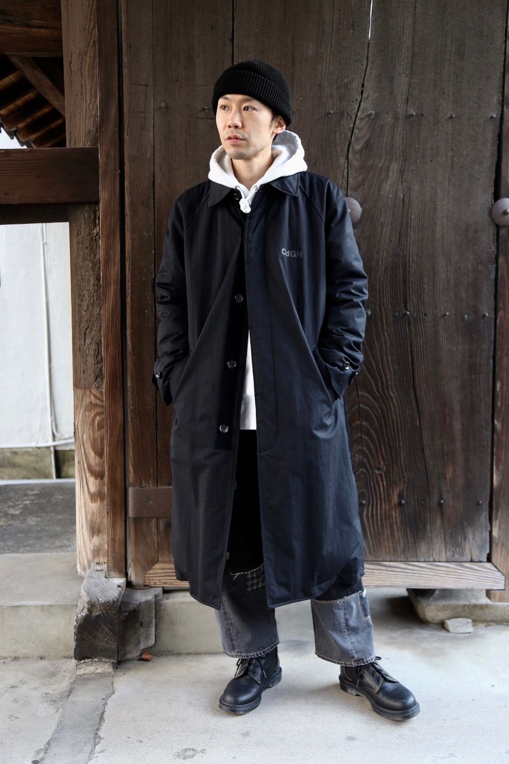 COMME DES GARCONS HOMME 新作CdGH綿ナイロンウェザーコート style