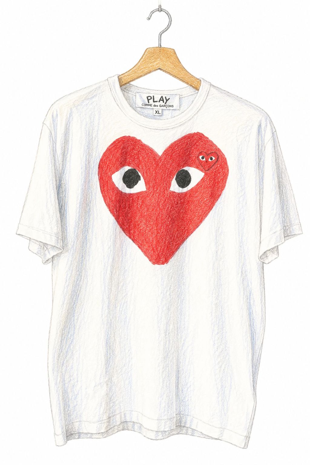 プレイコムデギャルソン レッドハートTシャツ (WHITE×RED HEART)☆7月2日(木)再入荷！