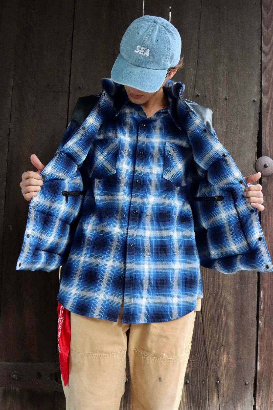 RAFU23AW RMFC DOWN VEST W/EMB'D "BLEU"スタイル
