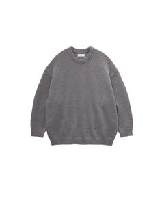 グラフペーパー Cotton Wool Slub Oversized Crew Neck Knit(GU263-80602)STONE GRAY☆9月12日(土)発売！
