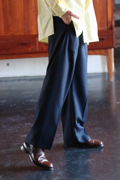 Ets.MATERIAUX 22SS Band collar shirt"YELLOW"style.2021.12.14.