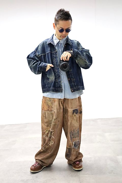 TALKING ABOUT THE ABSTRACTION PRINT DUCK WIDE PT"BROWN"スタイル