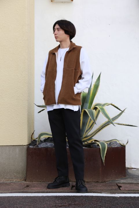 Graphpaper 新作Wool Boa Zip-Up Vest style.2020.9.27.