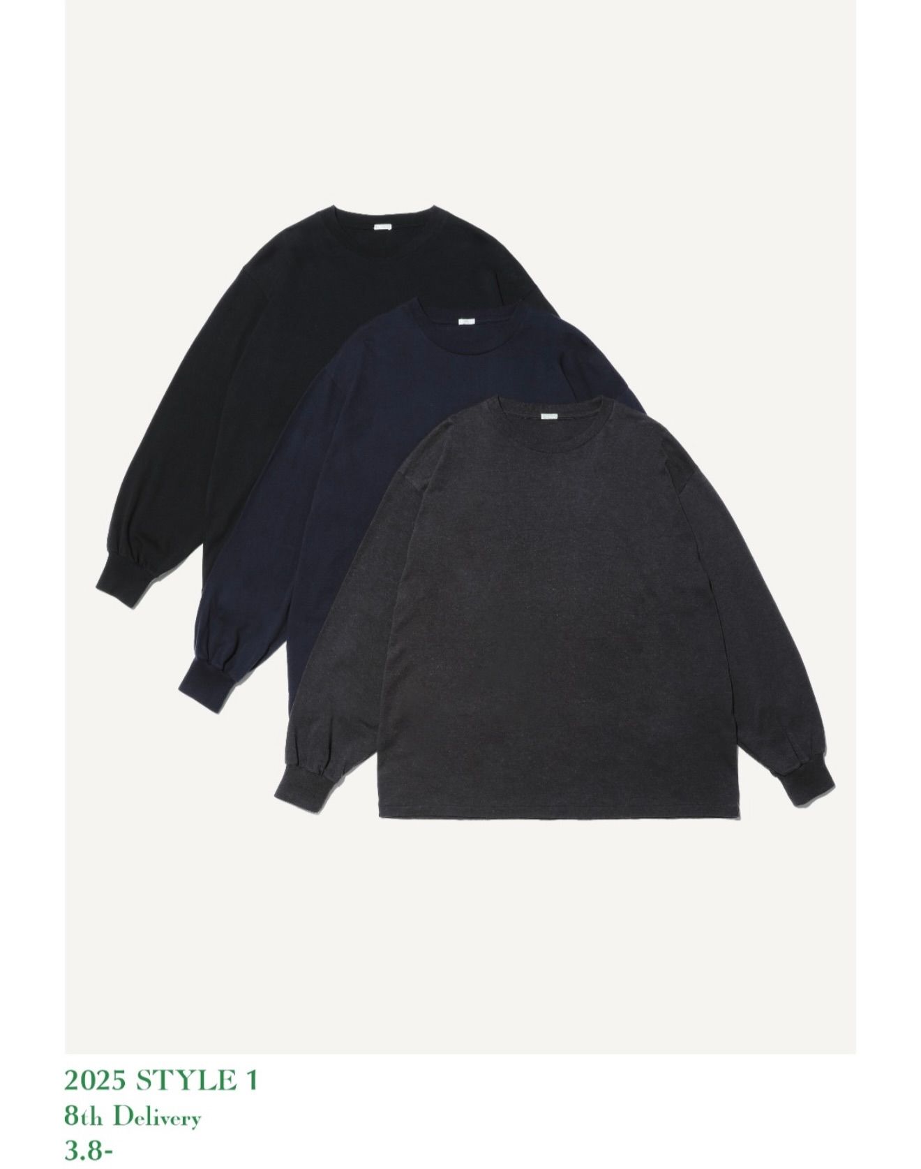 アプレッセ 25SS Cashmere Blend L/S T-Shirt(25SAP-05-01K)CHARCOAL☆3月8日(土)発売！