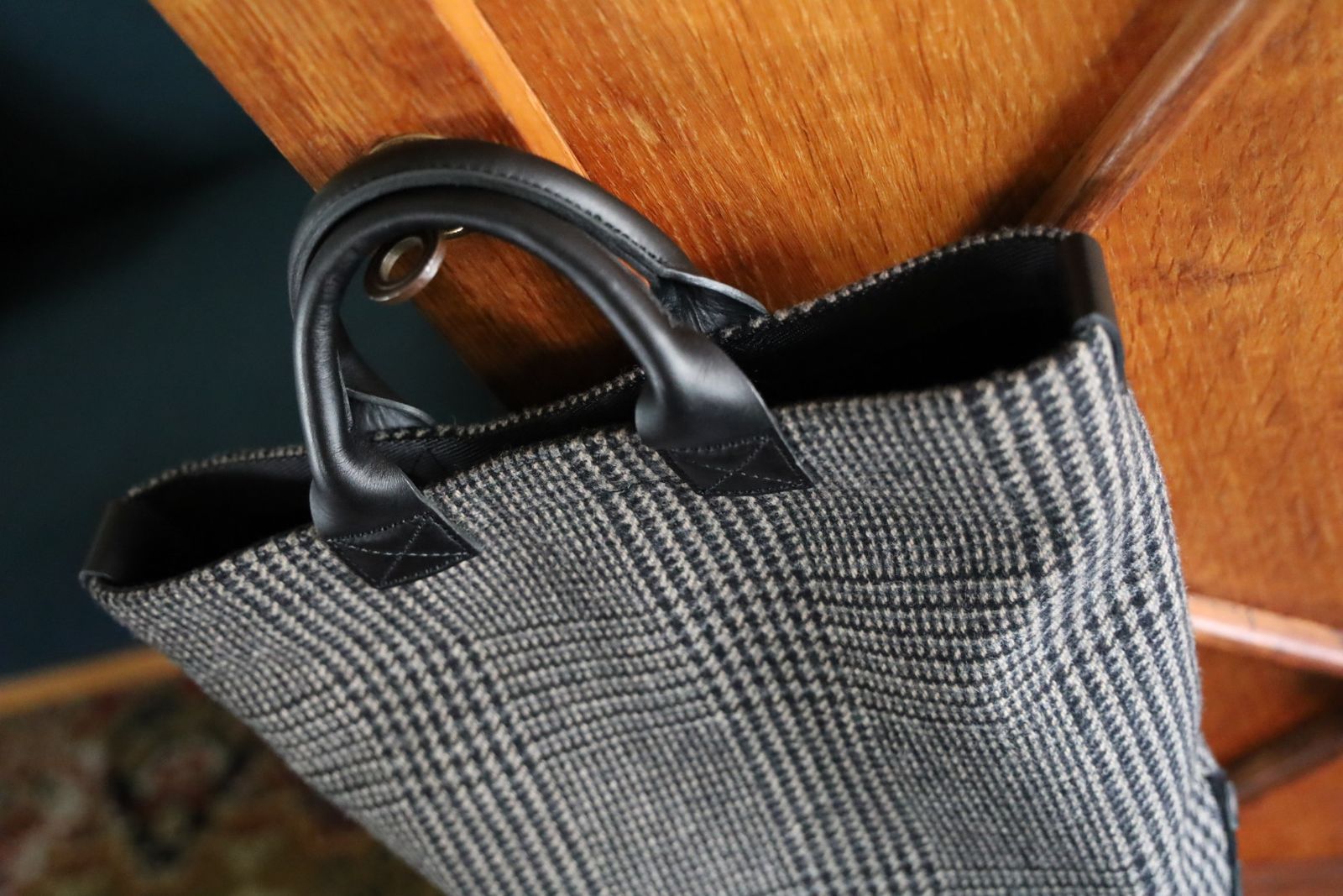 エンダースキーマ 25SA バッグ tweed tote small(xu-b-tts)black