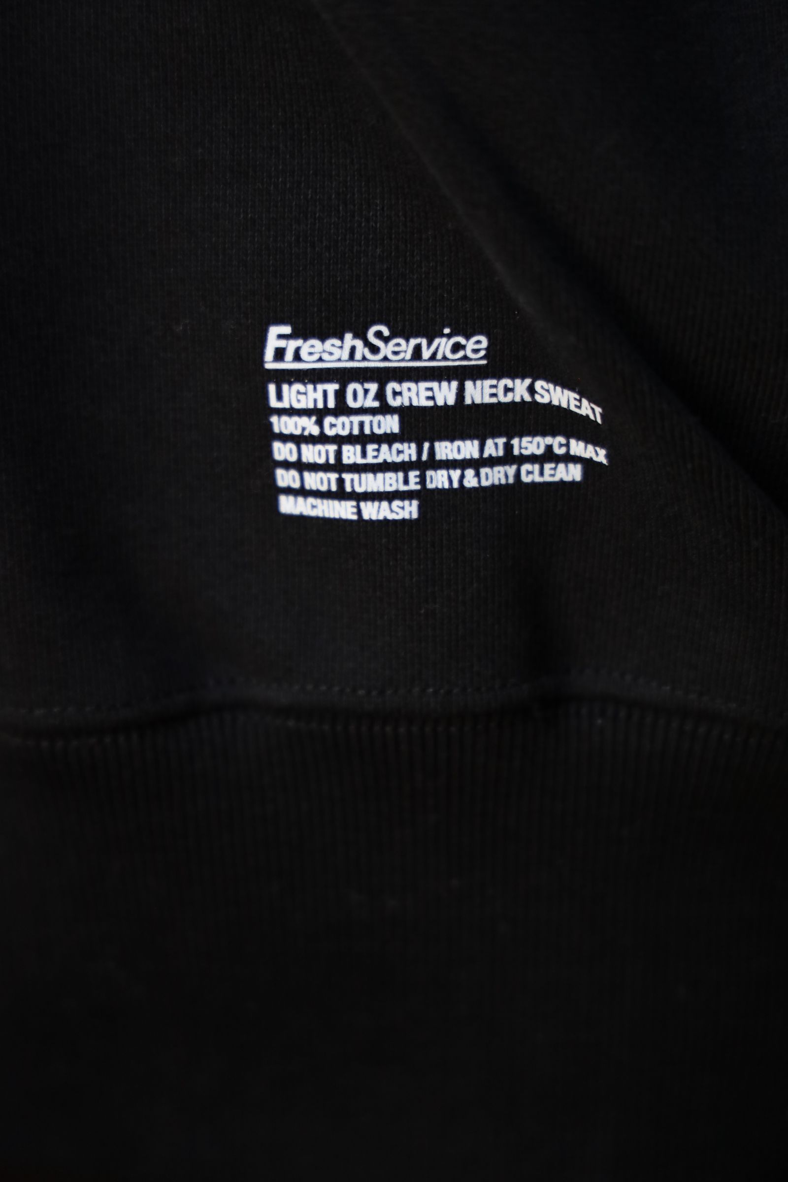 フレッシュサービス LIGHT OZ CREW NECK SWEAT (FSC253-70101B)BLACK☆9月6日(土)発売！