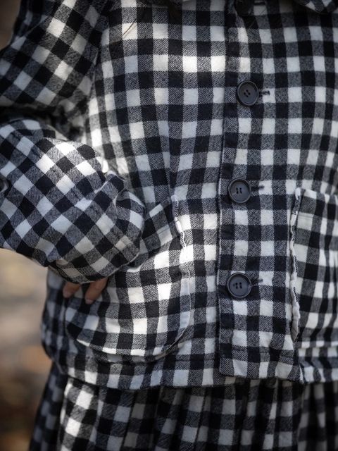 tao 26FW 新作ウールギンガムチェック先染 製品縮絨ジャケットセットアップstyle.2026.10.2