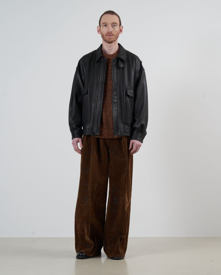 24AW] YOKE(ヨーク)/ LEATHER FLIGHT JACKET -BLACK