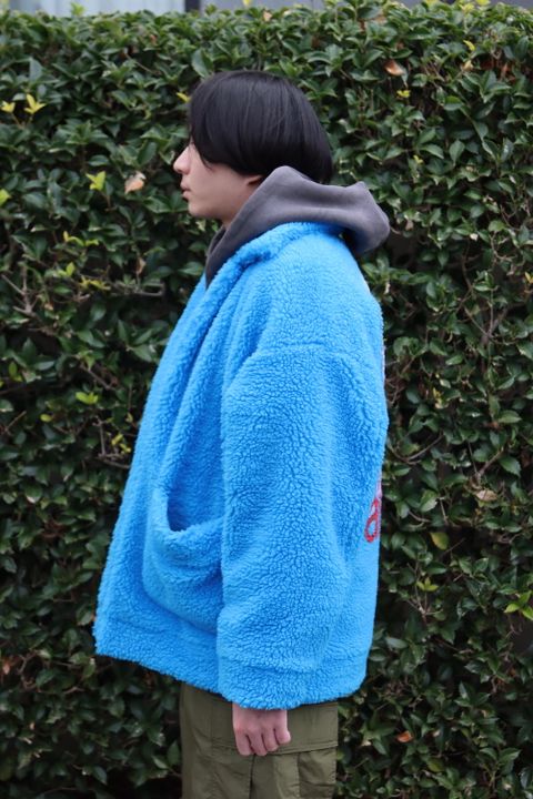 doublet HAND-PAINTED RECYCLE FUR JACKET(21AW04BL123) style.2021.12.19