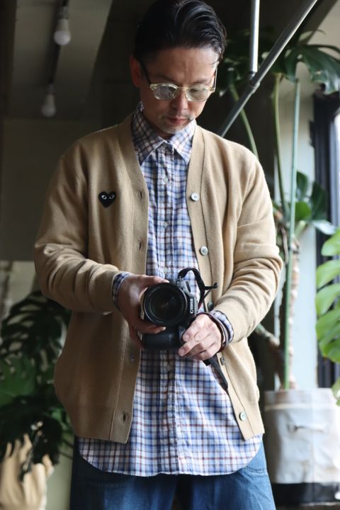 PLAY COMME des GARCONS CARDIGANスタイル
