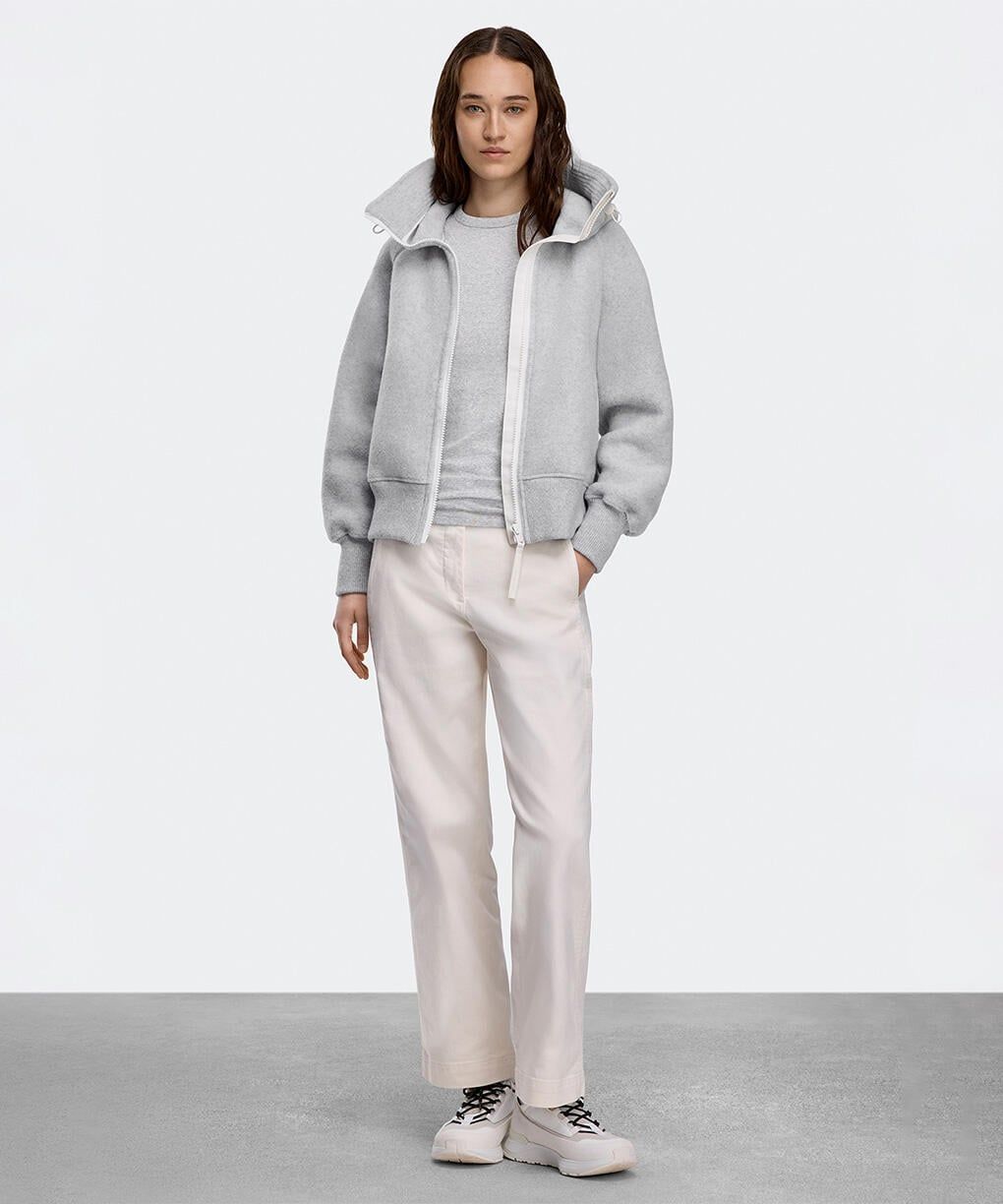 カナダグース レディース Chilliwack Fleece Bomber White Label(7102WW)Silverbirch Heather☆新作発売！