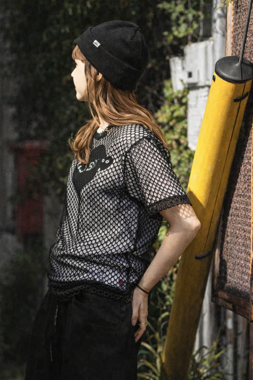 プレイコムデギャルソン BLACKエンブレムメッシュTシャツ(AX-T352-051-1)BLACK☆新作発売！