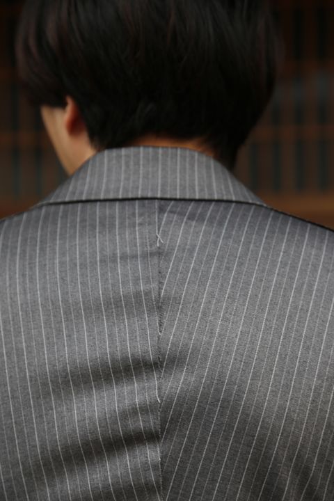 sulvam 2021SS 新作 Cut off short jacket&Bias wide pants style.2020.12.19.