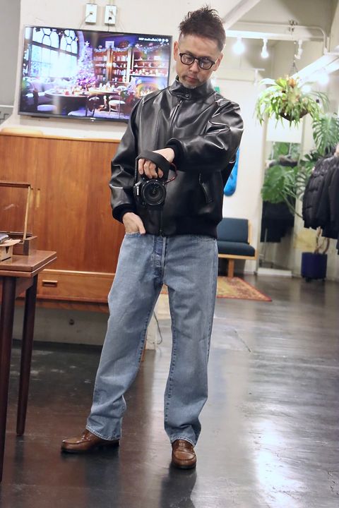 A.PRESSE 24SS Washed Denim Pantsスタイル