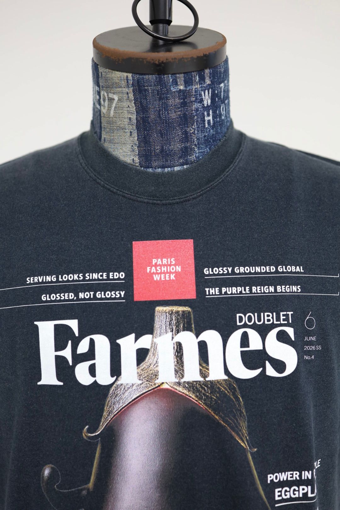 doublet ダブレット26SS FARMES MAGAZINE COVER T-SHIRT (26SS34CS430) BLACK ★1月17日(土)11:00発売！