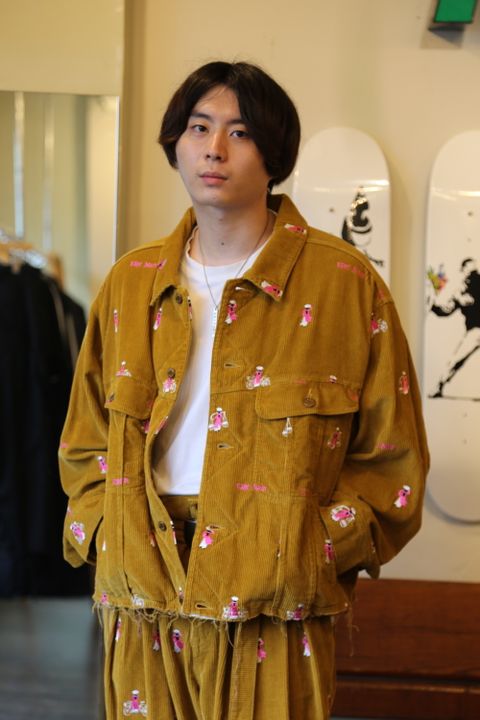 VETNAM EMBROIDERY COURDUROY JACKET & VETNAM EMBROIDERY WIDE TAPERED TROUSERSセットアップスタイル.2020.9.12.