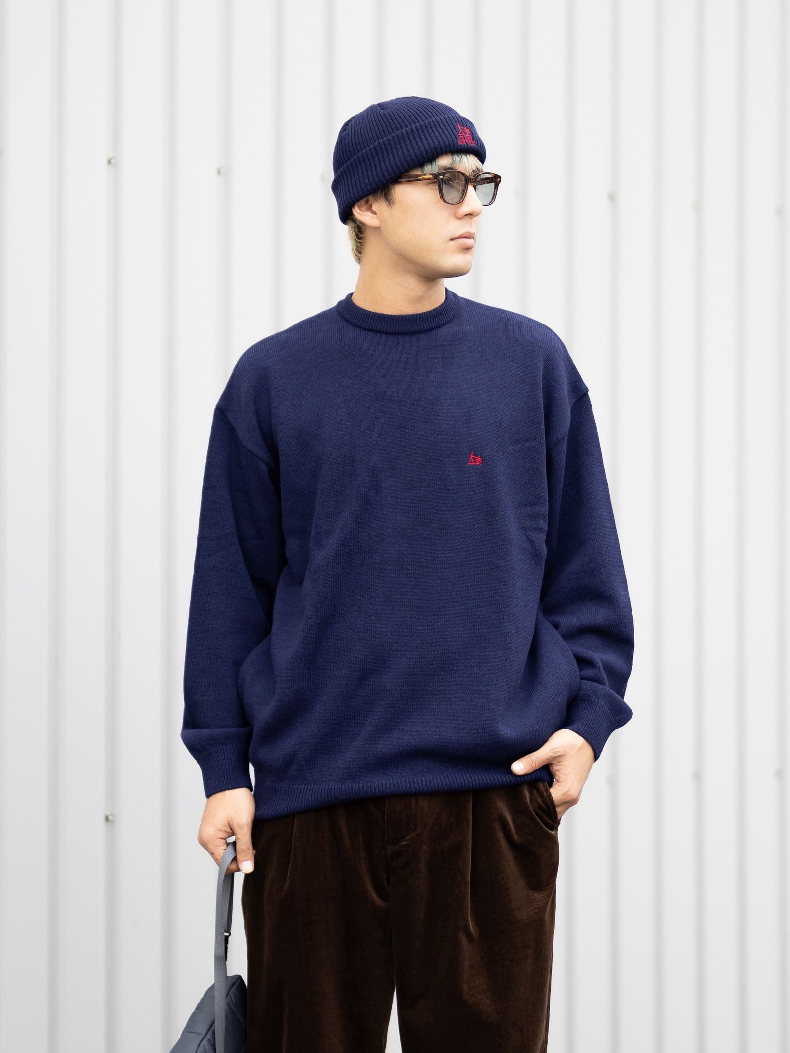 FreshService THERMAL JERSEY CREW NECK KNIT MARK STYLE