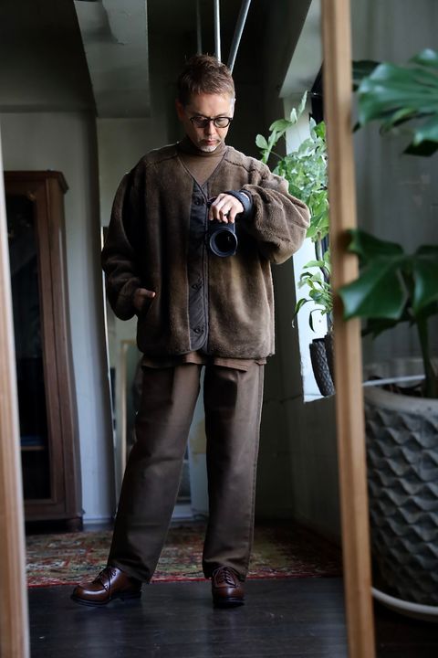 Graphpaper Wool Boa Liner Blouson"BROWN"スタイル