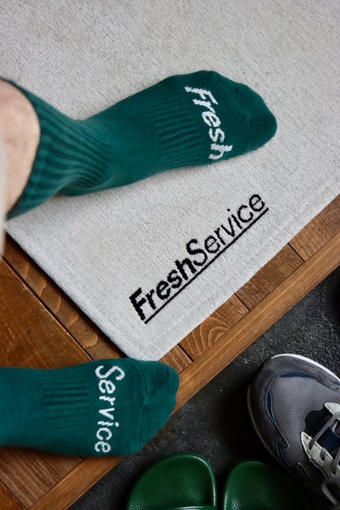 FreshService DRY OXFORD CORPORATE L/S B.D. SHIRT"GREEN STRIPE"スタイル