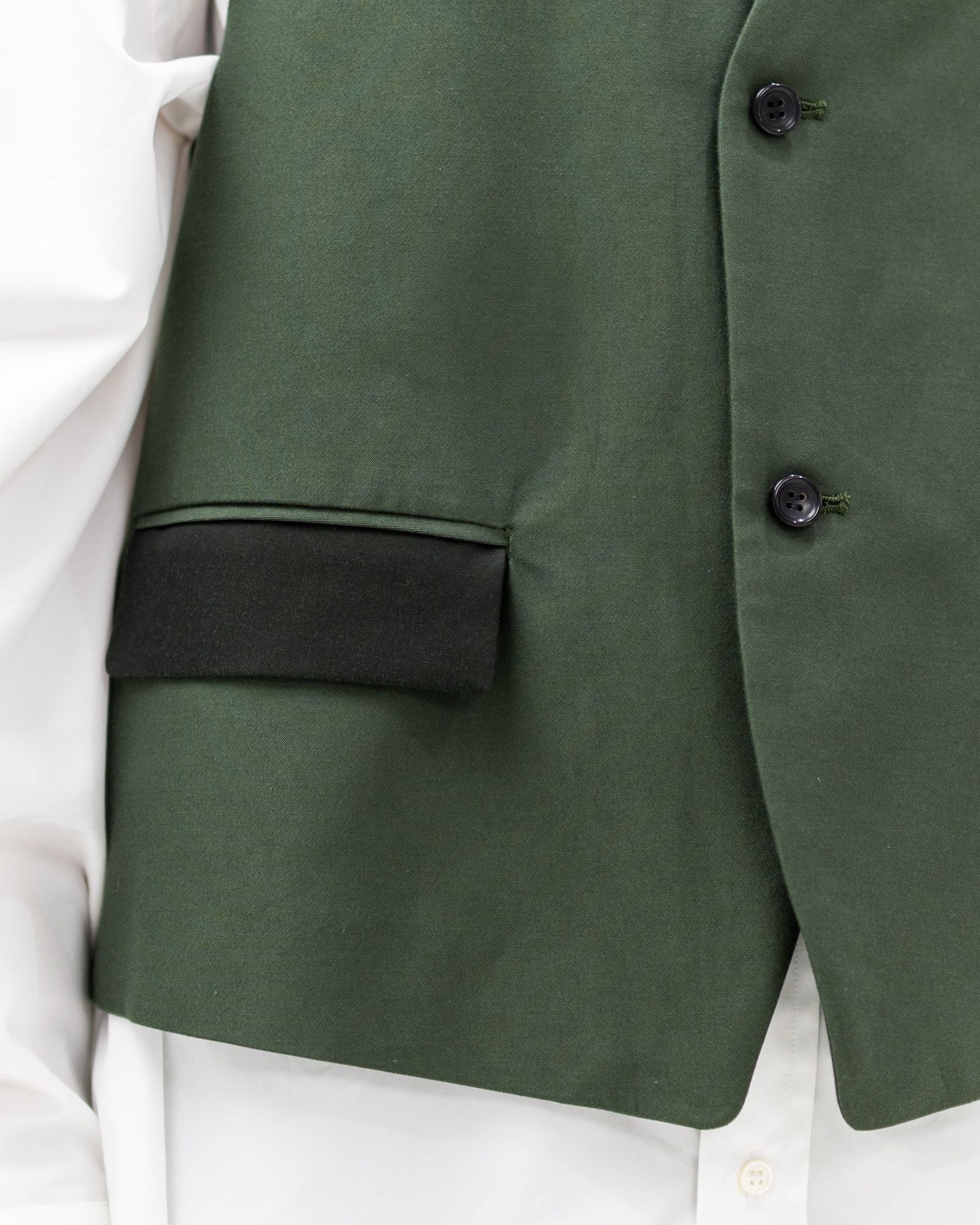 Graphpaper 25AW Women's Cotton Cupro Back Satin Gilet(GL253-30346)GREEN