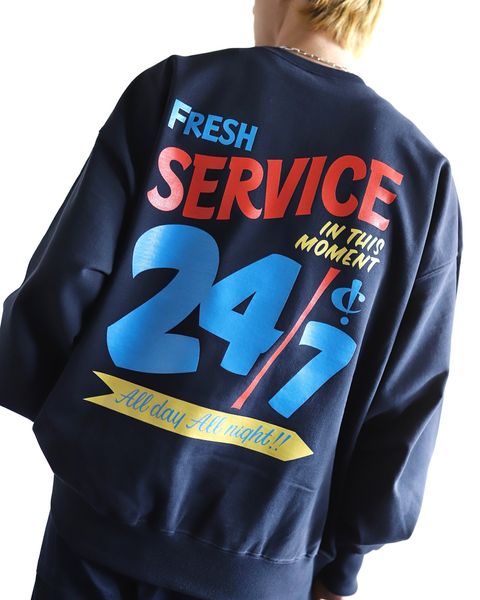 FreshService 24SS CORPORATE PRINTED CREW NECK SWEAT"All Day All Night" style 2024.3.8