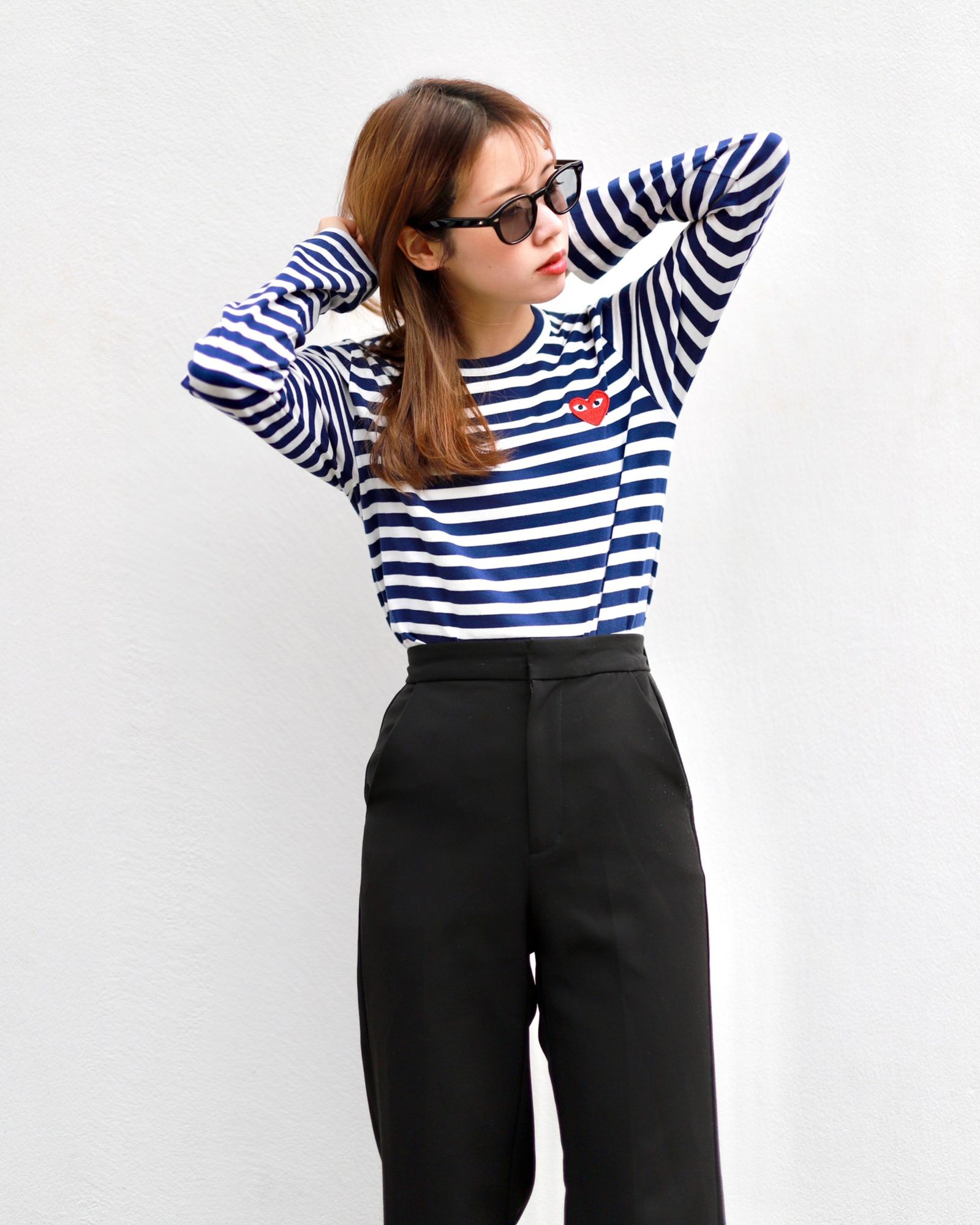 プレイ コムデギャルソン 新作Striped T-Shirt style.2023.3.19